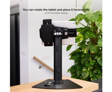 SOPORTE DE MESA PARA TABLET CON ANTIRROBO NEGRO TOOQ