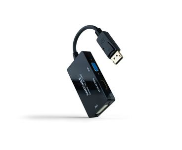 CONVERSOR DISPLAYPORT A HDMI/DVI/VGA 20CM NEGRO NANOCABLE