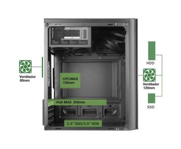 CAJA MICROATX AC6500 FA/500 NEGRO ANIMA