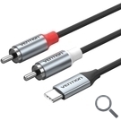 CABLE AUDIO ESTEREO USB-C/M A 2xRCA/M 1 M GRIS VENTION